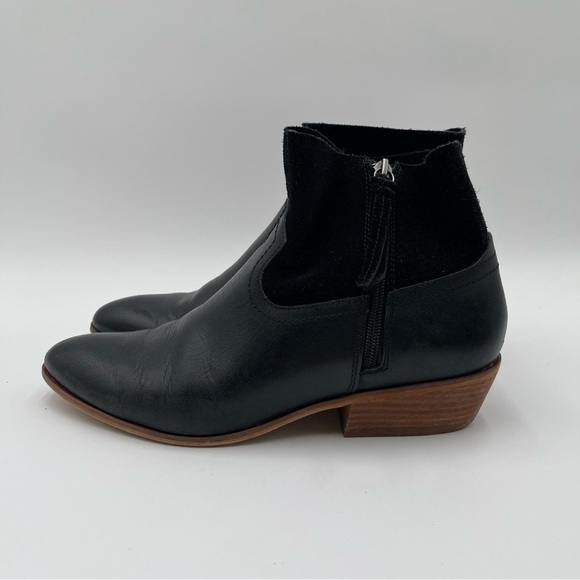 Frye and Co. Women's 10 Black Suede & Leather Rubie Zip Ankle Boots Western - Picture 2 of 14